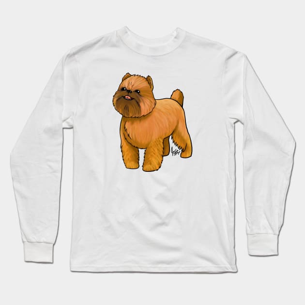 Dog - Brussells Griffon - Red Long Sleeve T-Shirt by Jen's Dogs Custom Gifts and Designs